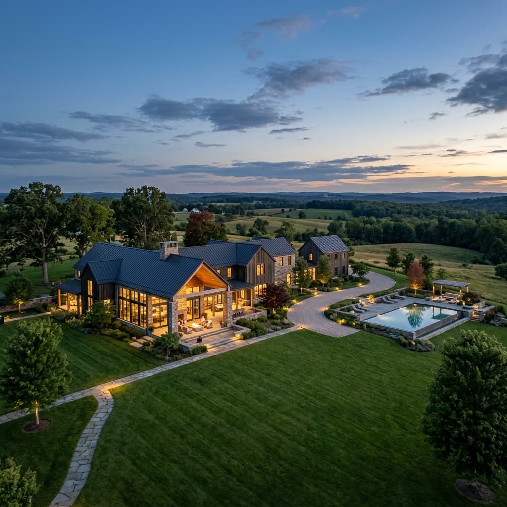 Luxury farmhouse estate